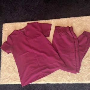 Sangria Mandala Scrub Top